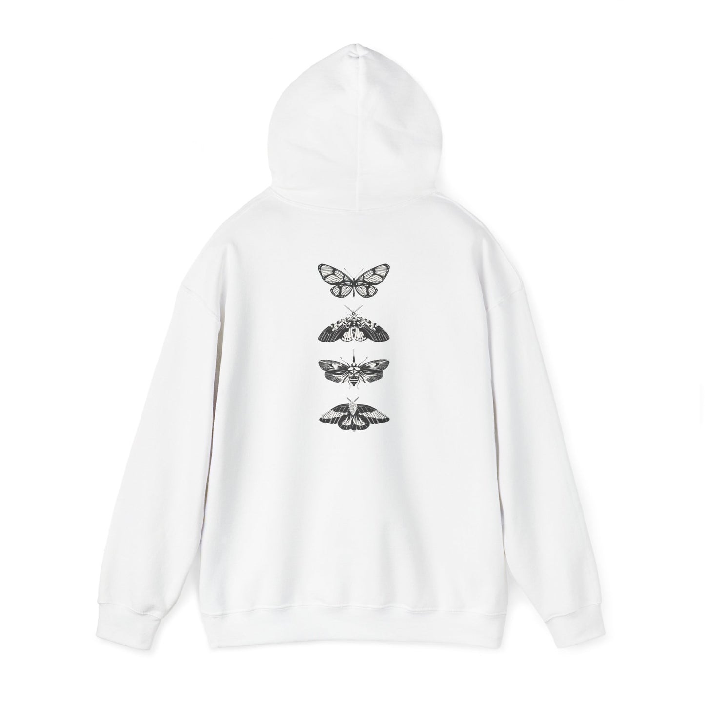 Butterfly Design Unisex Heavy Blend Hoodie – Cozy and Stylish for Nature Lovers