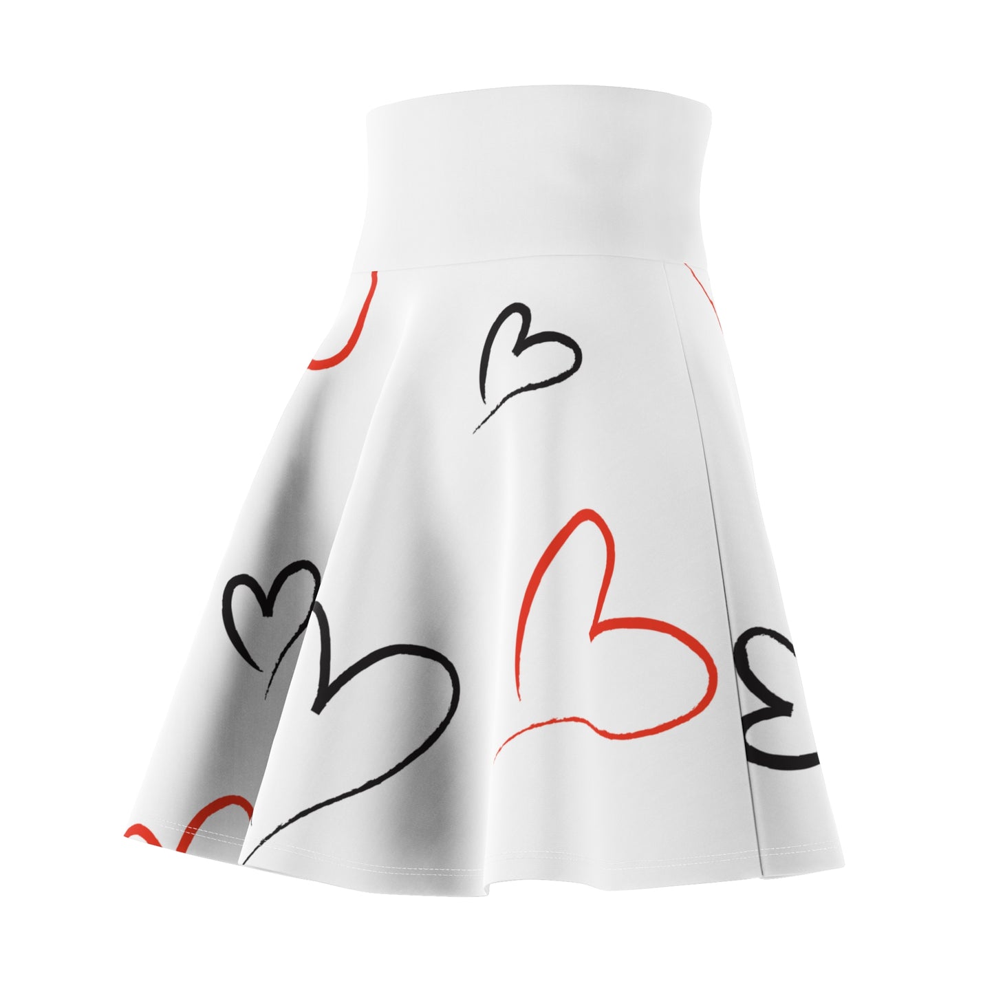 Whimsical Heart Print Women's Skater Skirt – Perfect for Valentine's Day and Casual Outings