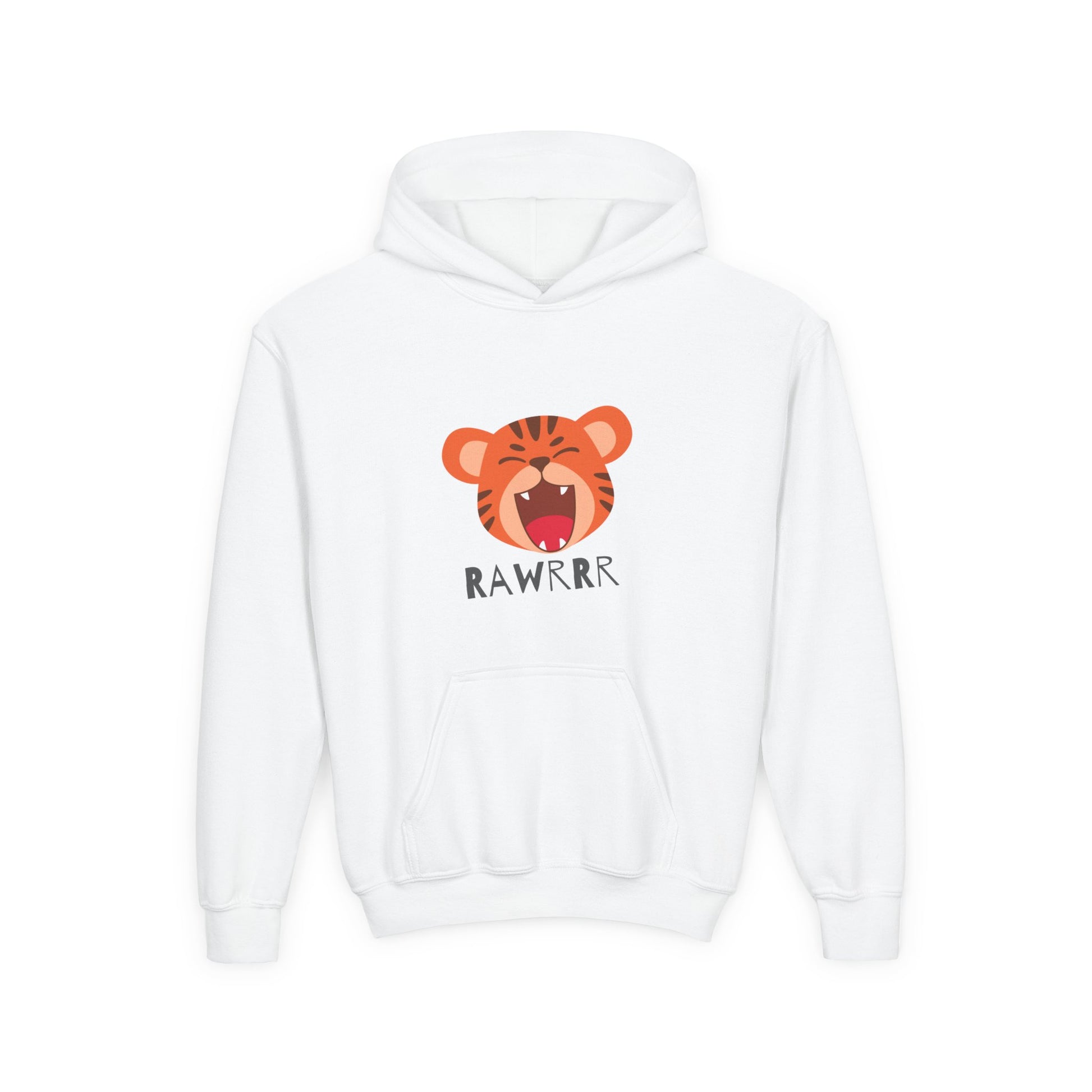 Youth Tiger Print Hoodie – Comfortable & Stylish Sweatshirt for Kids