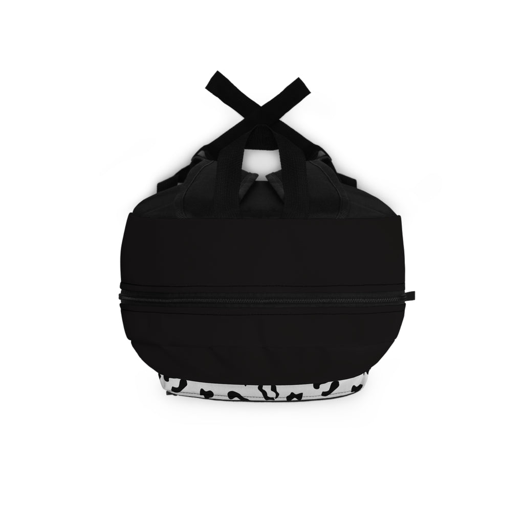 Stylish Leopard Print Backpack - Trendy Black and White Design