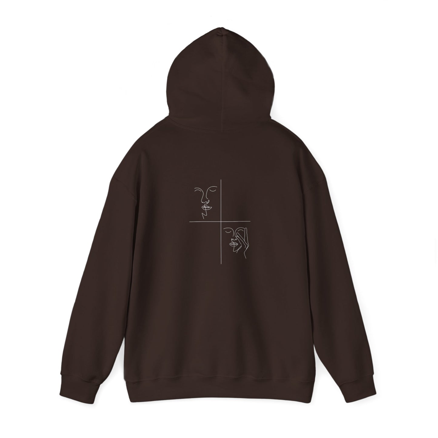 Artistic Unisex Hooded Sweatshirt with Minimalist Face Design