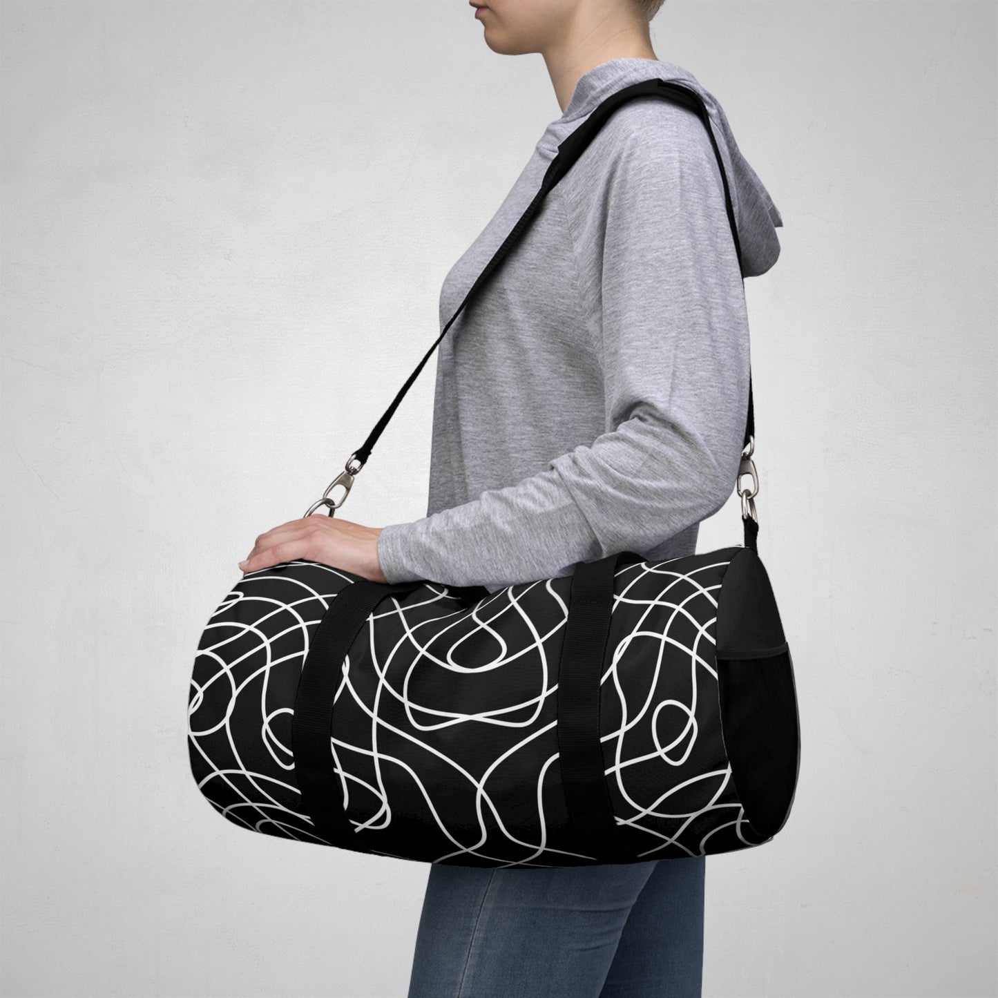 Modern Monochrome Duffel Bag | Stylish Travel Companion