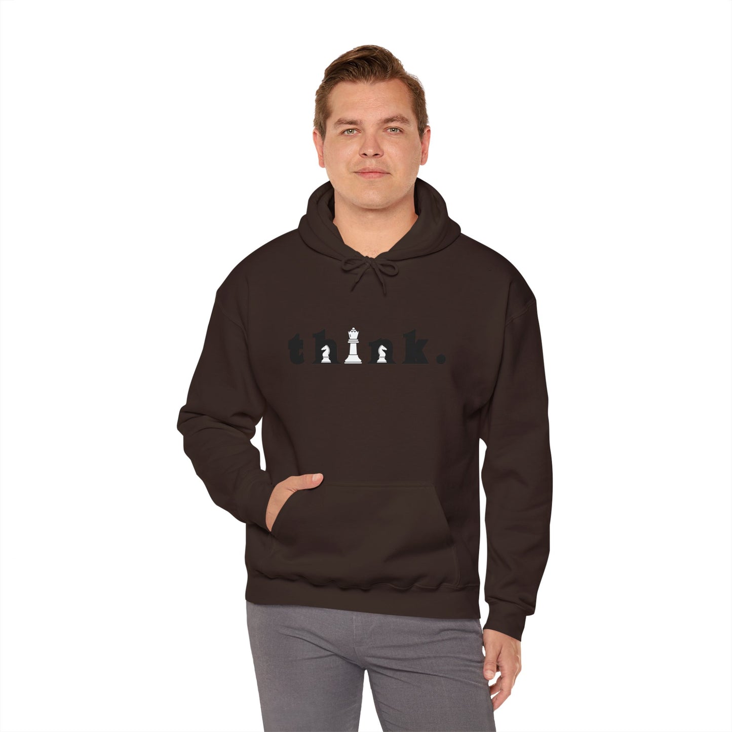 Think. Unisex Heavy Blend™ Hoodie - Inspirational Chess Design