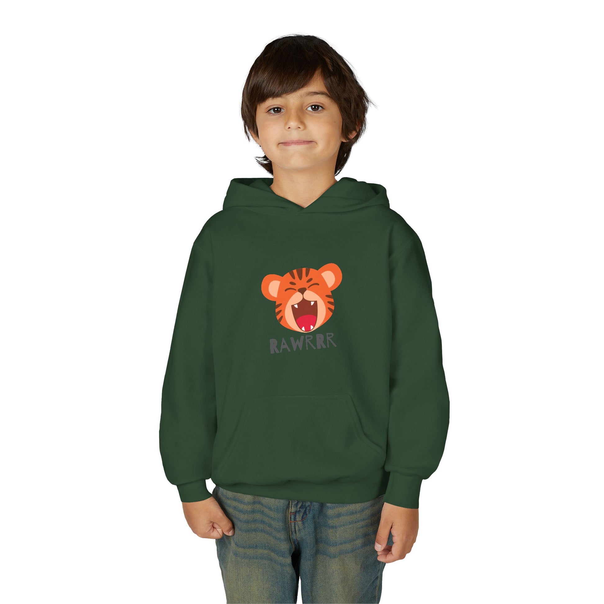 Youth Tiger Print Hoodie – Comfortable & Stylish Sweatshirt for Kids