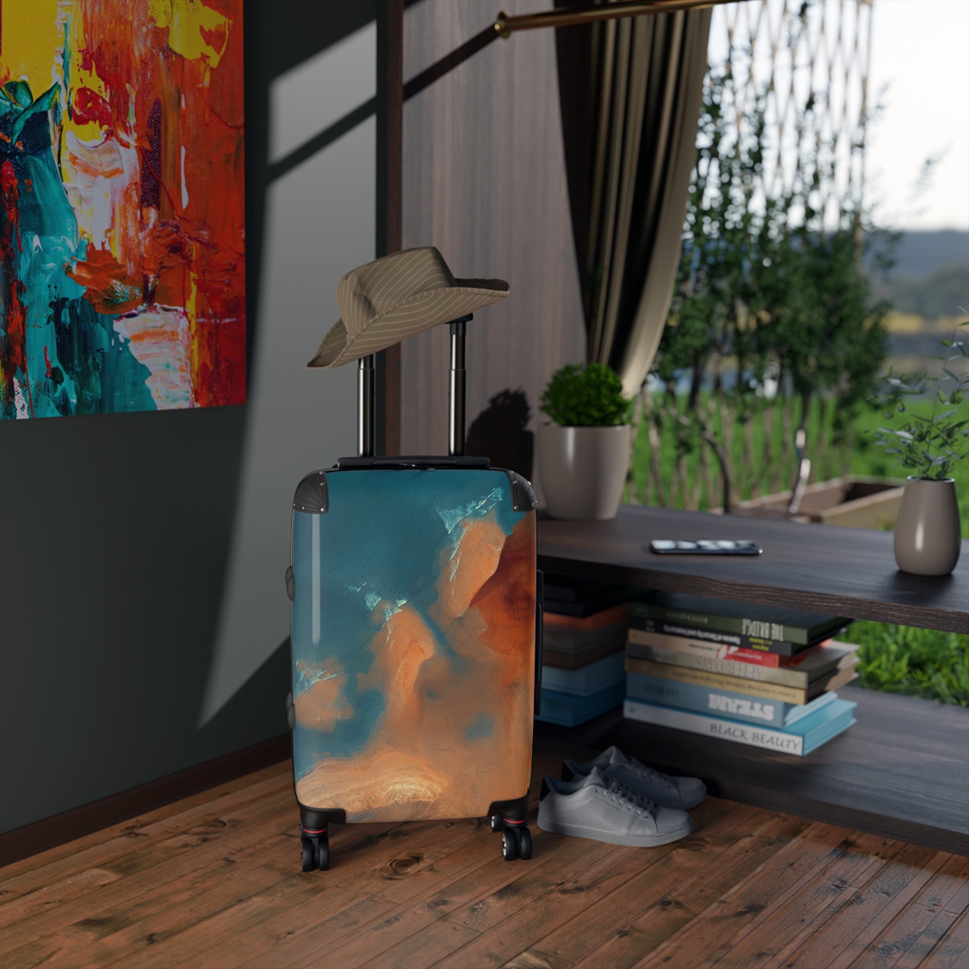 Stylish Travel Suitcase with Oceanic Design