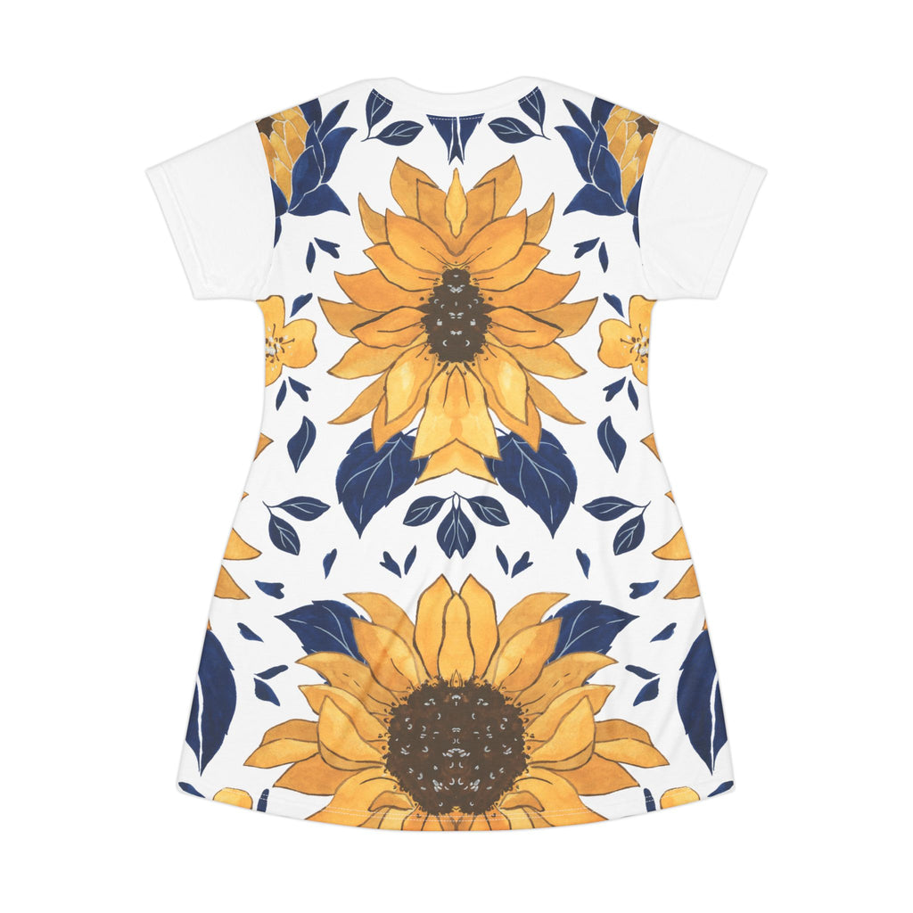 Sunflower Print T-Shirt Dress
