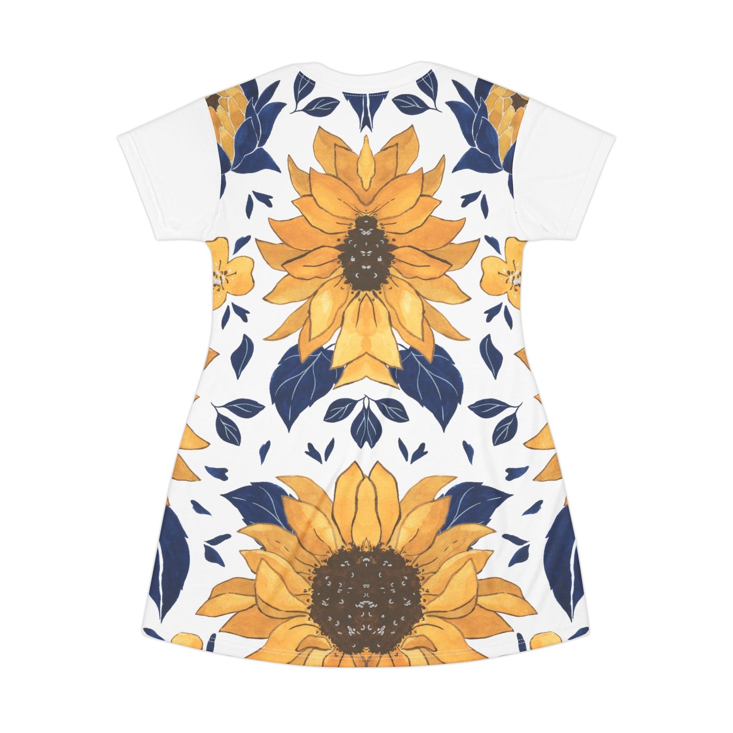 Sunflower Print T-Shirt Dress - Bright & Cheerful Summer Outfit