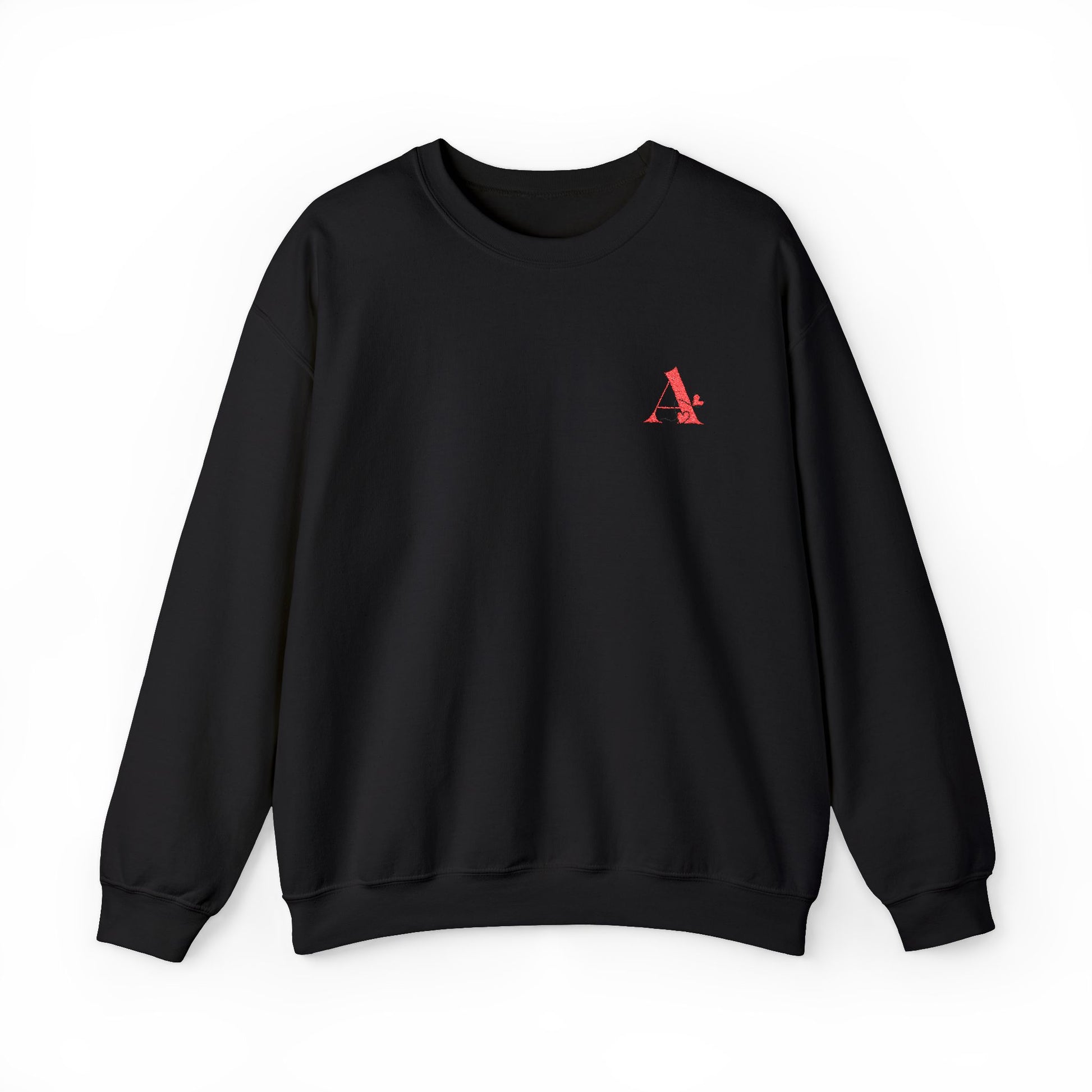 Casual Unisex Crewneck Sweatshirt with Chic Red 'A+' Design