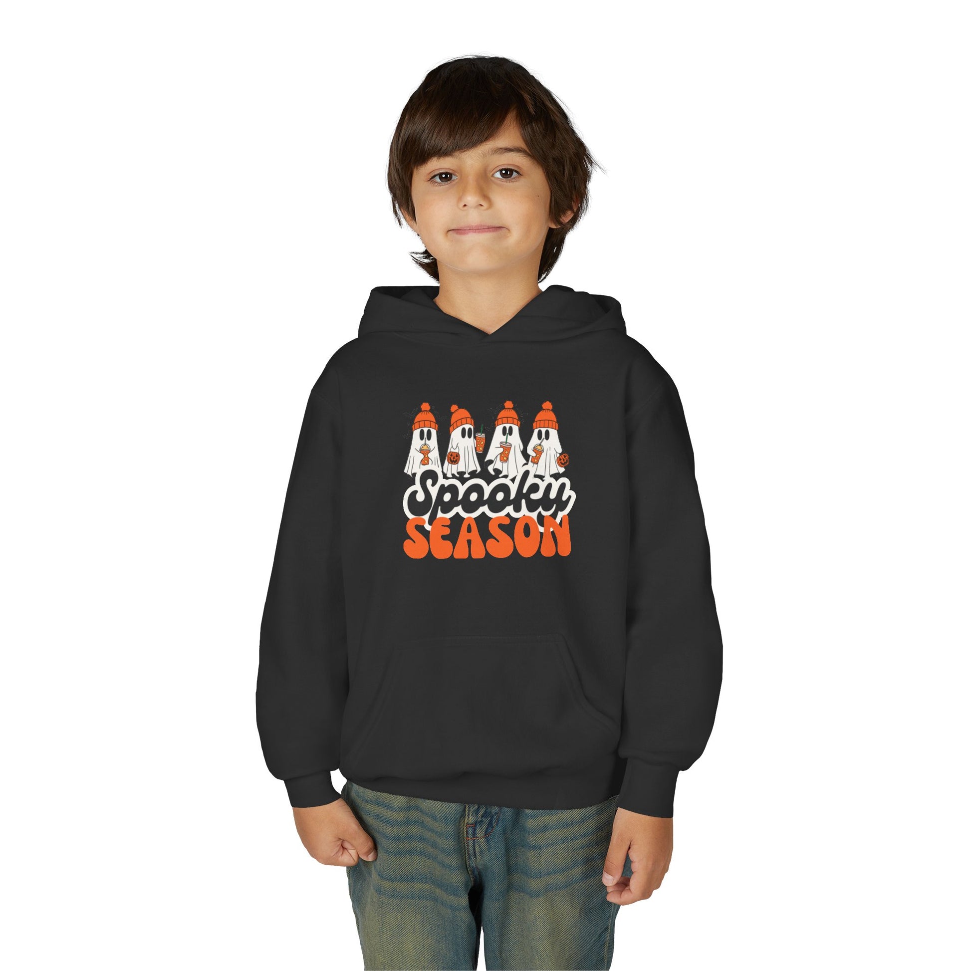 Spooky Season Youth Hoodie – Cozy Halloween & Fall Sweatshirt for Kids