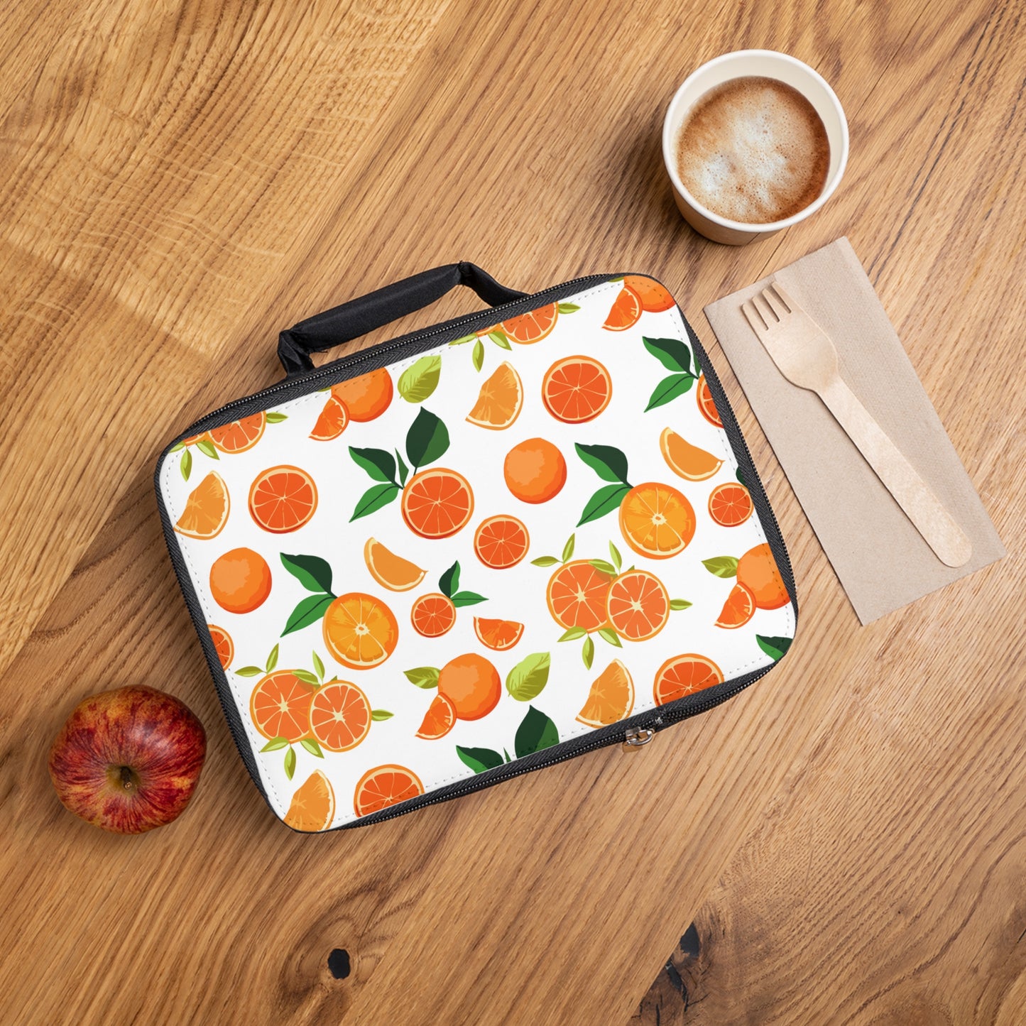 Citrus Pattern Insulated Lunch Bag - Vibrant Fruit Design for Kids & Adults