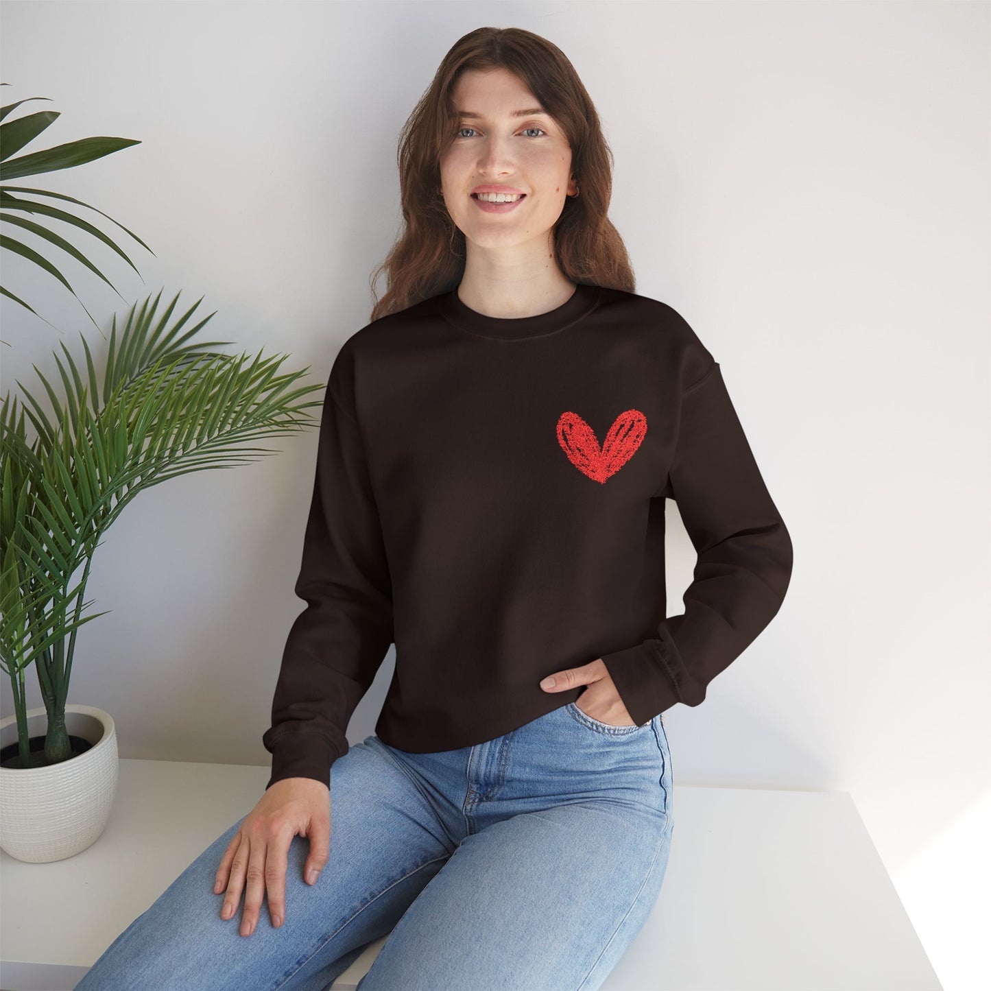 Cozy Heart Crewneck Sweatshirt - Perfect for Valentine's Day and Everyday Comfort