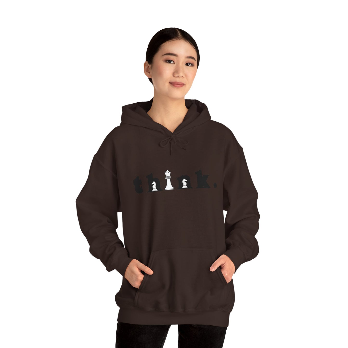 Think. Unisex Heavy Blend™ Hoodie - Inspirational Chess Design