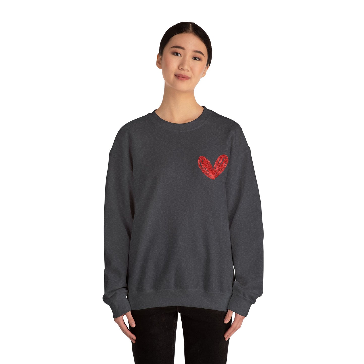 Cozy Heart Crewneck Sweatshirt - Perfect for Valentine's Day and Everyday Comfort