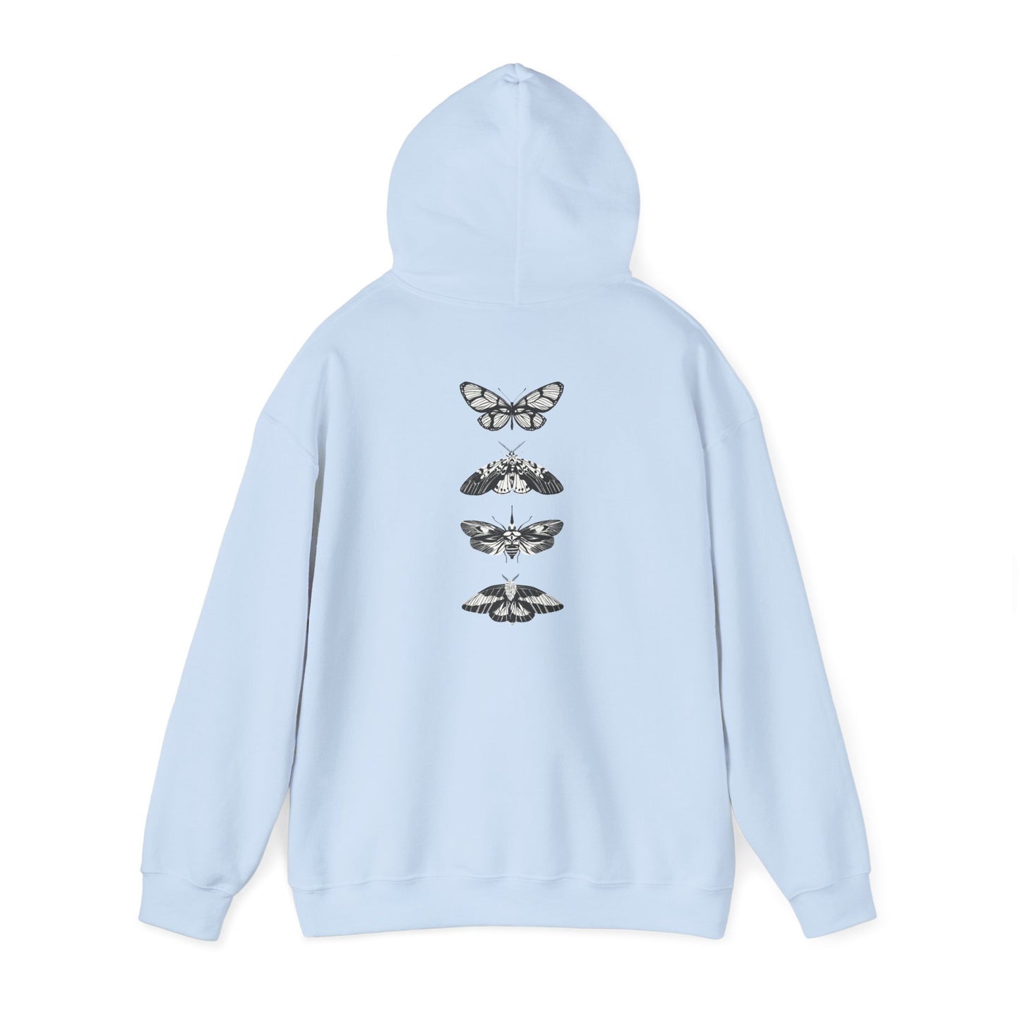 Butterfly Design Unisex Heavy Blend Hoodie – Cozy and Stylish for Nature Lovers