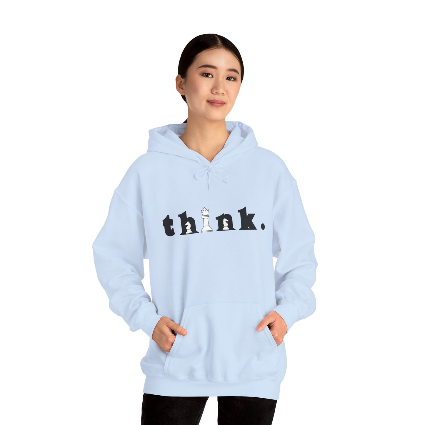 Think. Unisex Heavy Blend™ Hoodie - Inspirational Chess Design