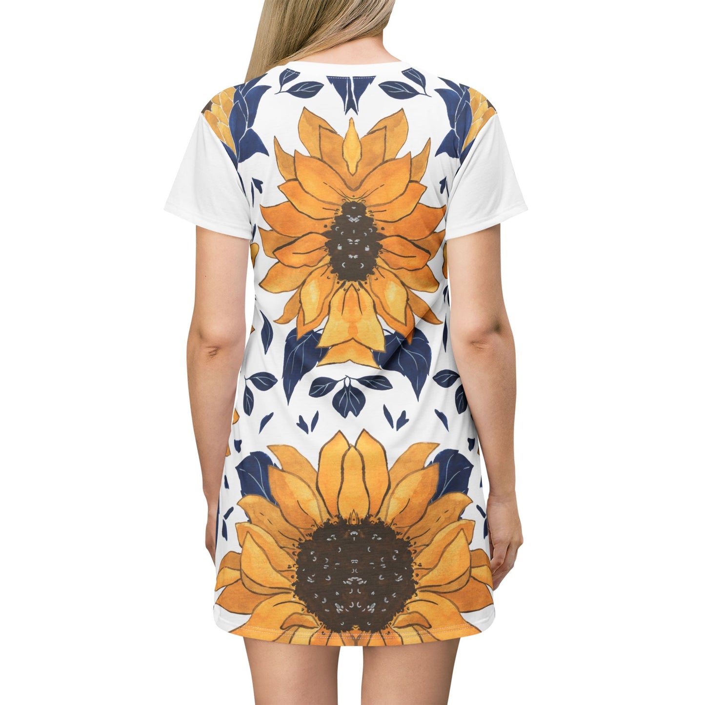 Sunflower Print T-Shirt Dress - Bright & Cheerful Summer Outfit