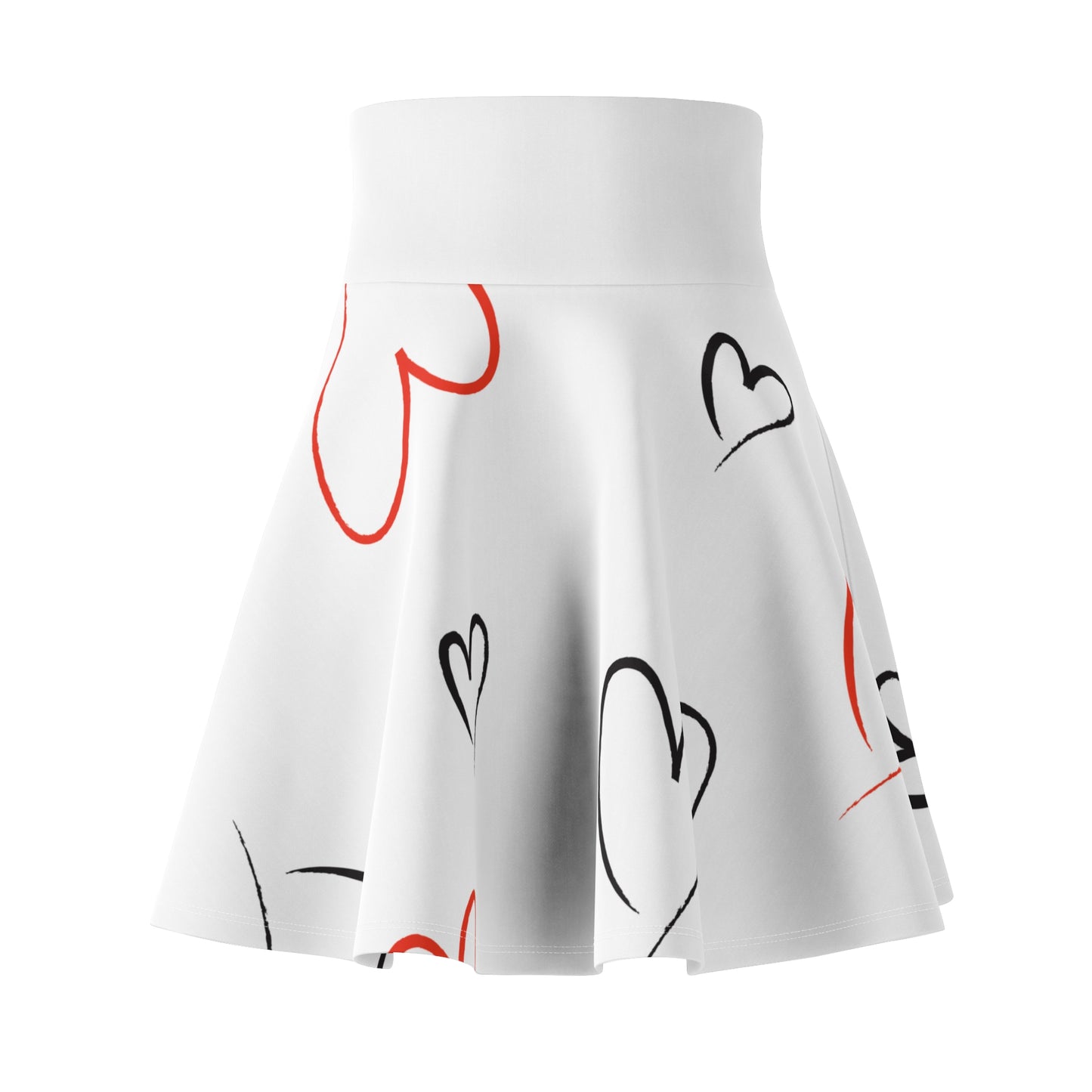 Whimsical Heart Print Women's Skater Skirt – Perfect for Valentine's Day and Casual Outings