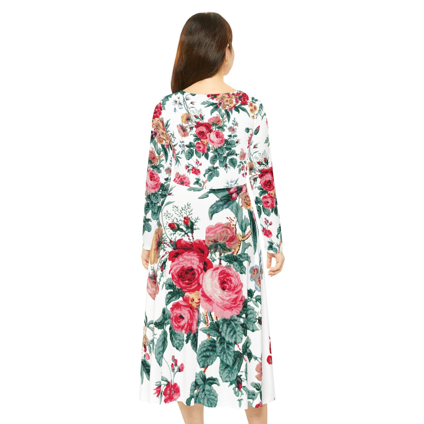 Elegant Floral Long Sleeve Dance Dress for Women - Perfect for Spring Celebrations