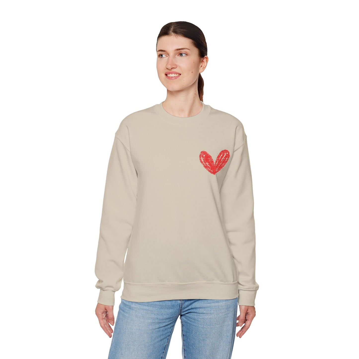 Cozy Heart Crewneck Sweatshirt - Perfect for Valentine's Day and Everyday Comfort