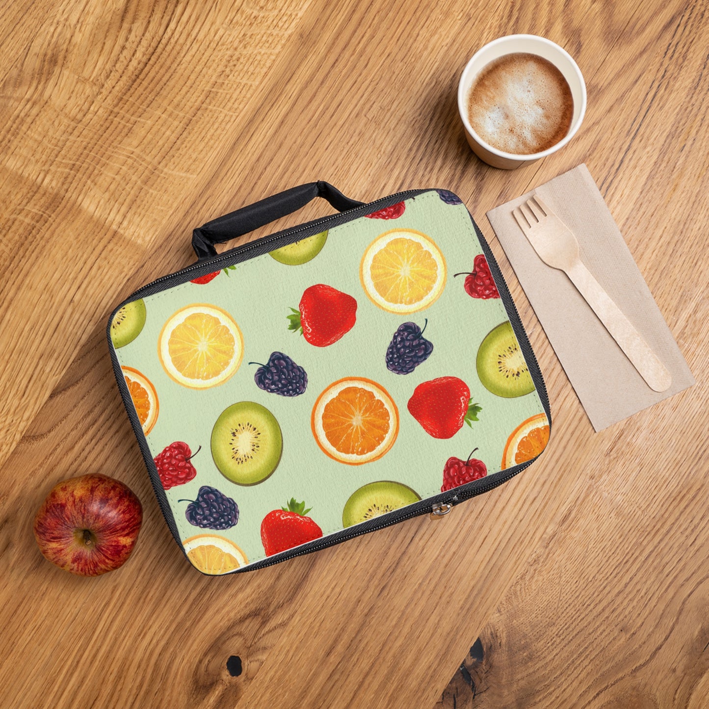 Colorful Fruit Print Lunch Bag - Stylish Insulated Cooler for Kids & Adults