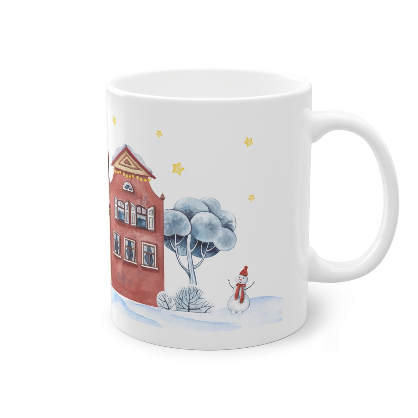 Whimsical Winter Village Mug - 11oz Holiday Coffee Cup