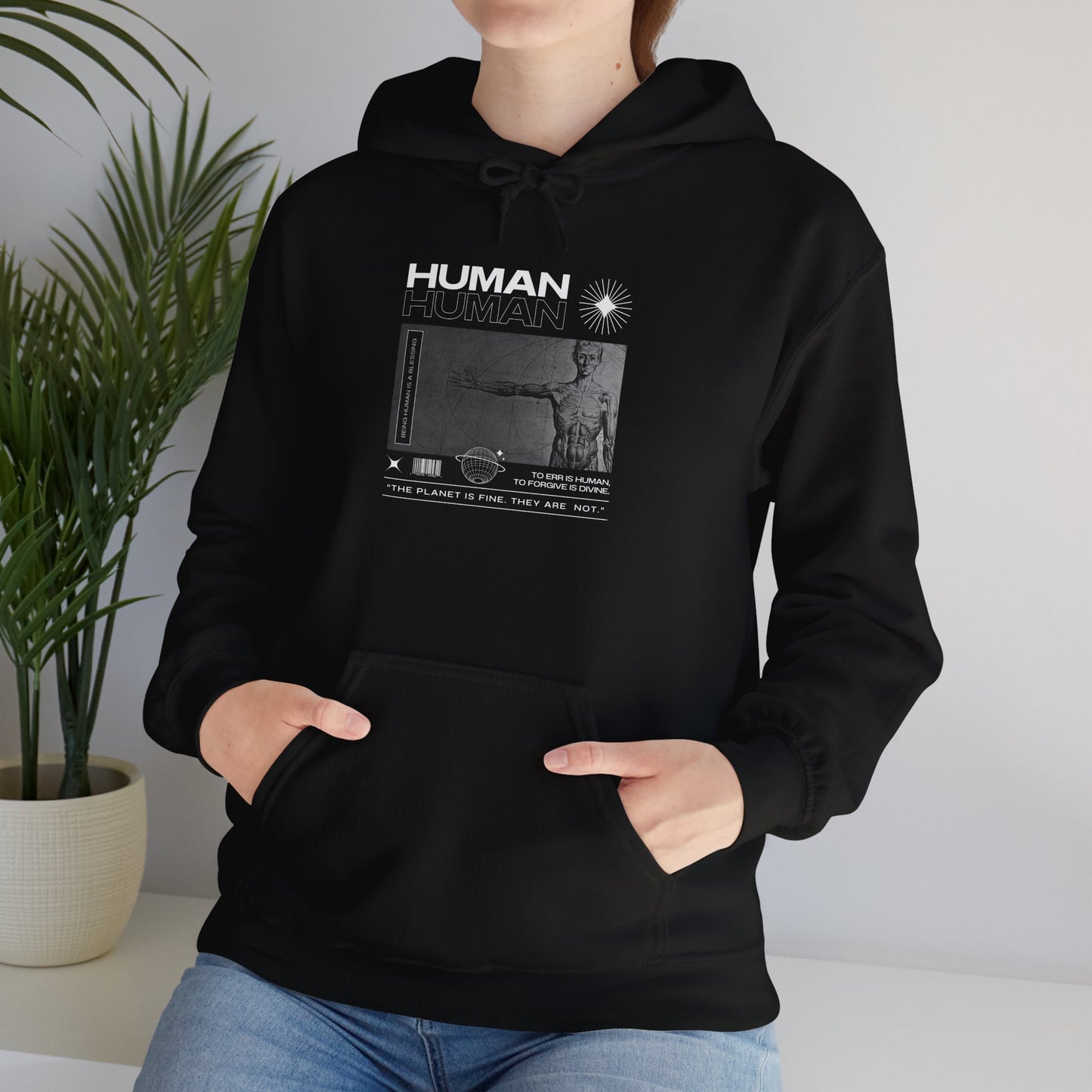 Human Graphic Unisex Heavy Blend Hooded Sweatshirt - Embrace Humanity