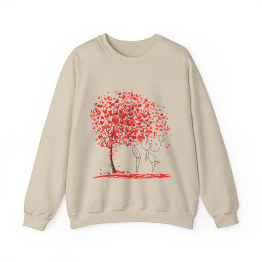 Love Tree Unisex Heavy Blend™ Crewneck Sweatshirt - Cozy Heartfelt Gift for Valentine's Day