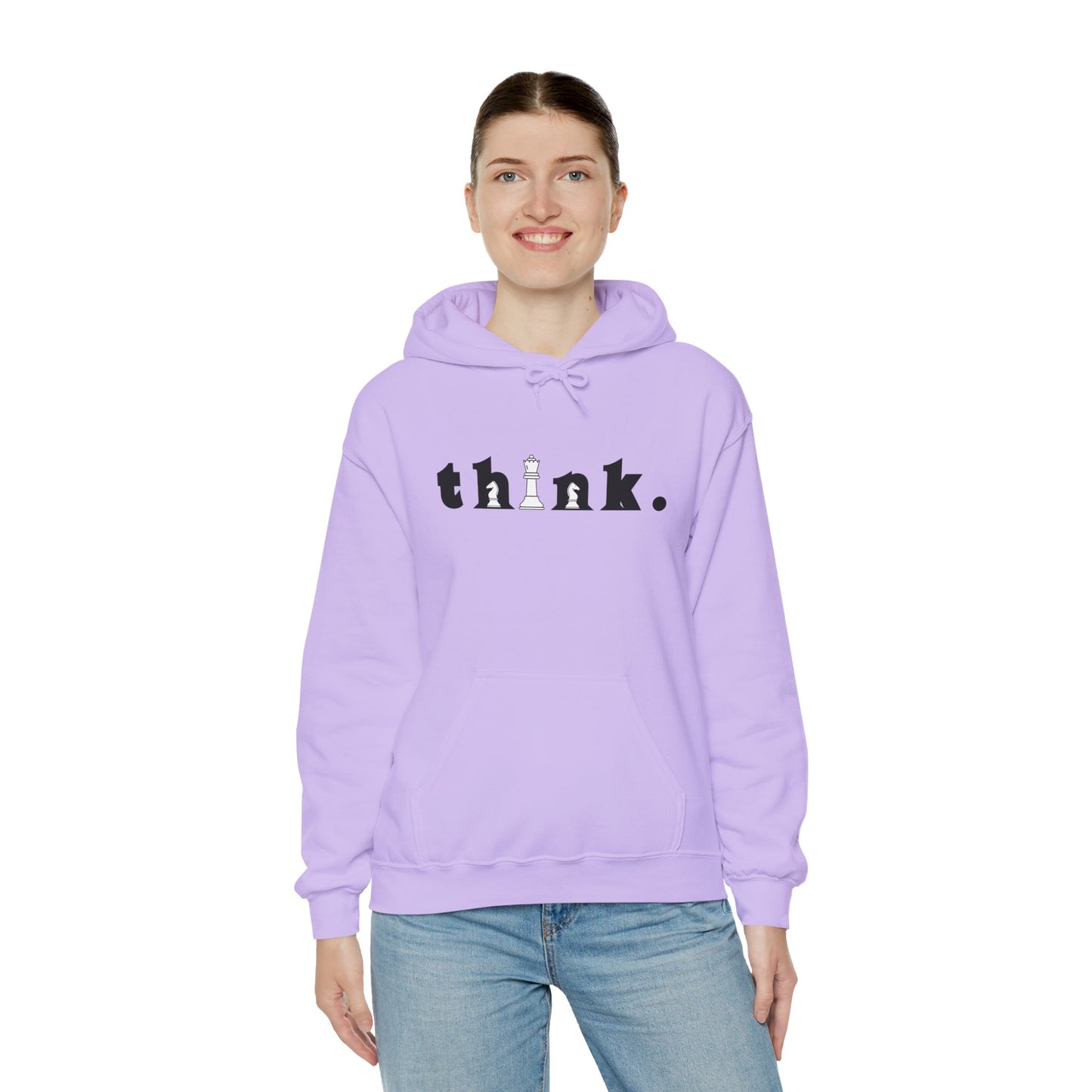 Think. Unisex Heavy Blend™ Hoodie - Inspirational Chess Design