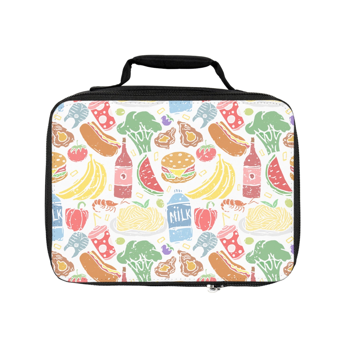 Colorful Food-Themed Lunch Bag for Kids and Adults - Insulated and Fun