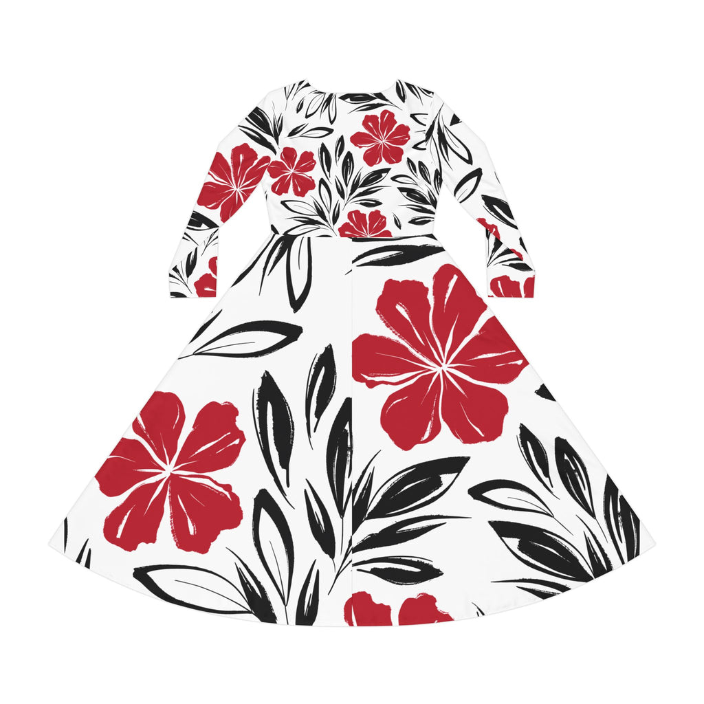 Floral Long Sleeve Dance Dress