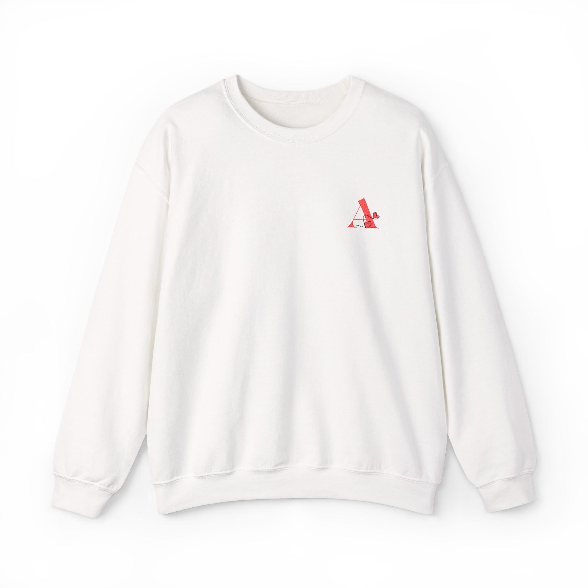 Casual Unisex Crewneck Sweatshirt with Chic Red 'A+' Design