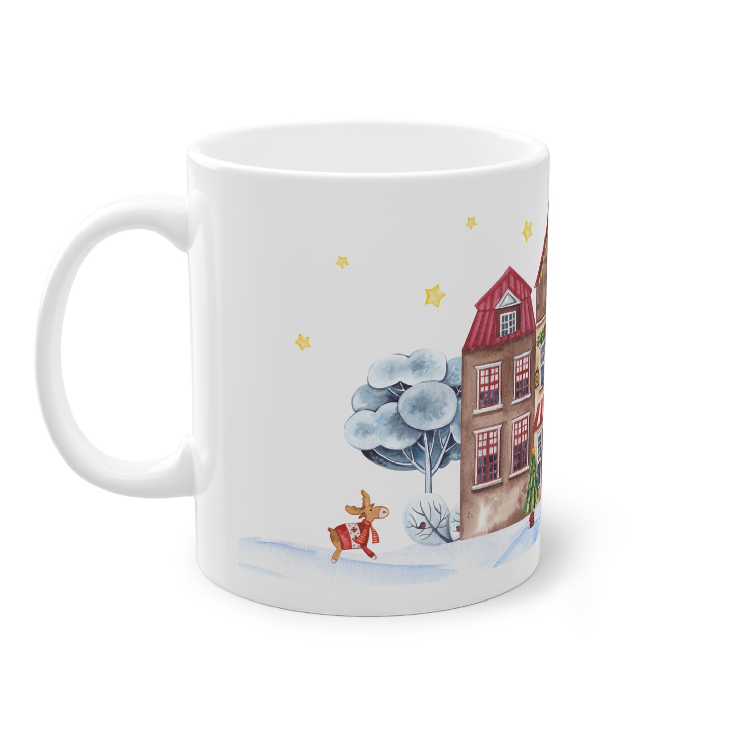 Whimsical Winter Village Mug - 11oz Holiday Coffee Cup