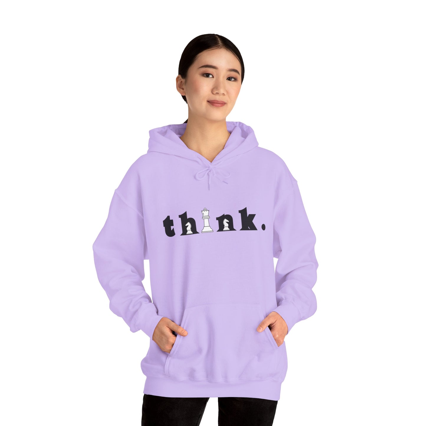 Think. Unisex Heavy Blend™ Hoodie - Inspirational Chess Design