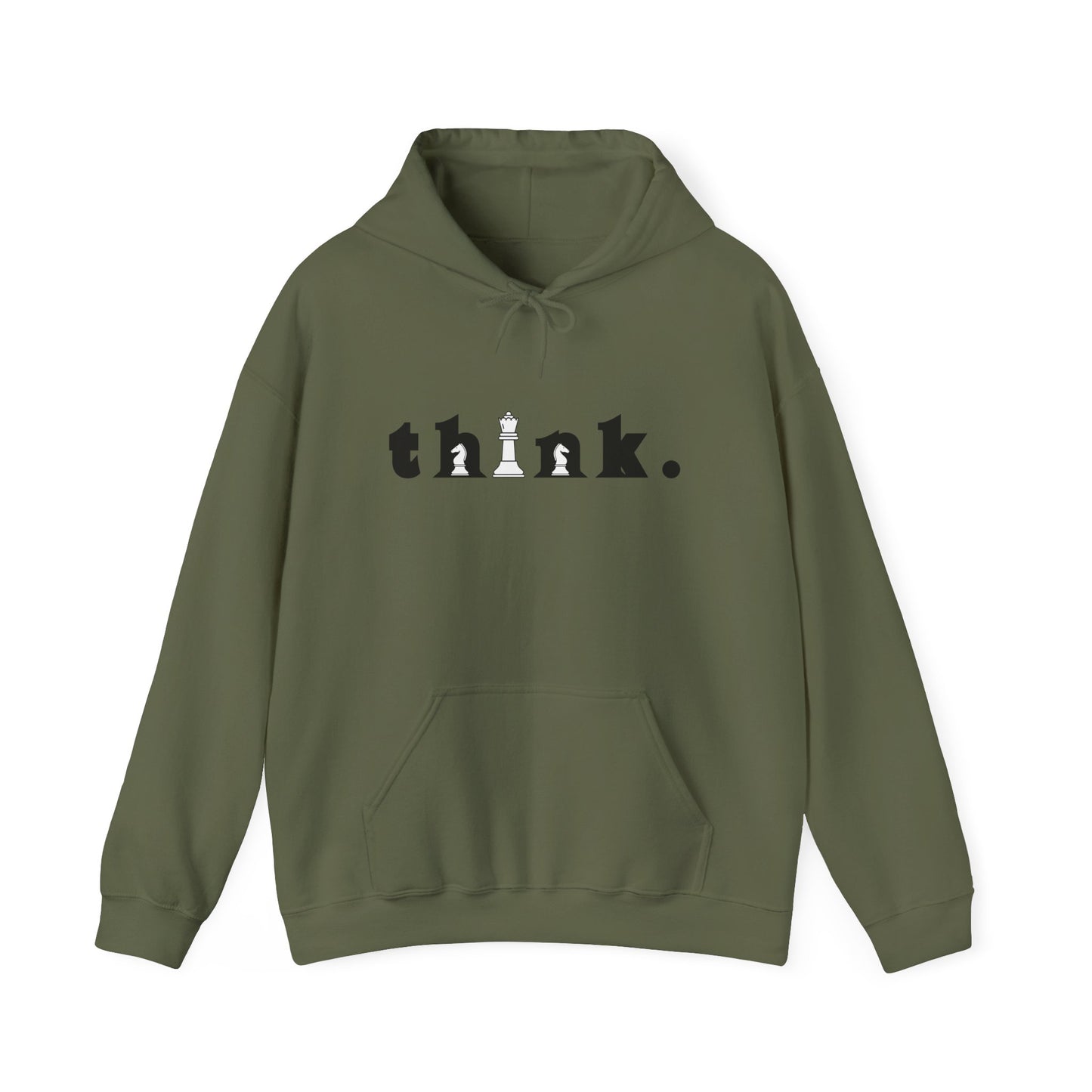 Think. Unisex Heavy Blend™ Hoodie - Inspirational Chess Design