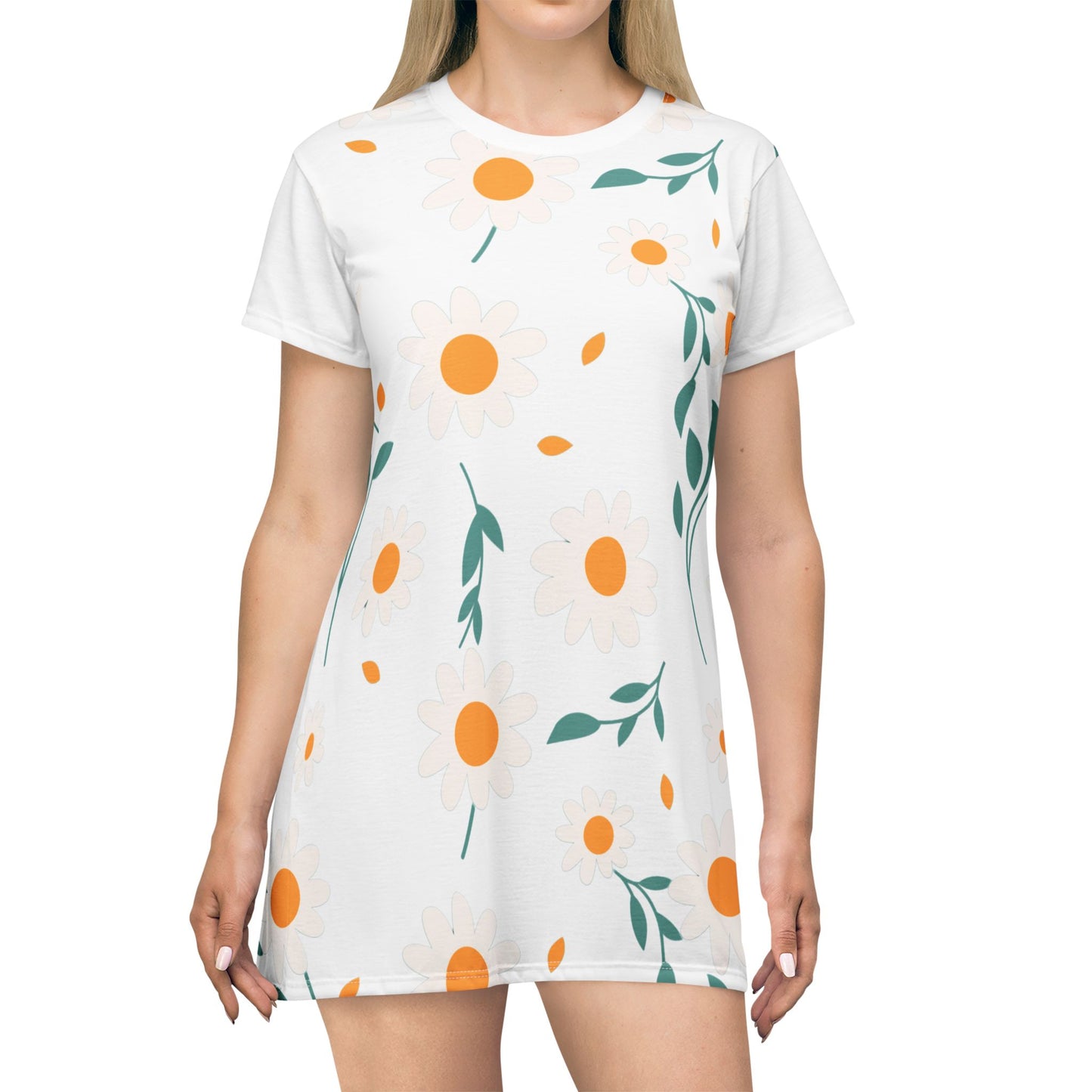 Sunshine Floral T-Shirt Dress for Spring & Summer