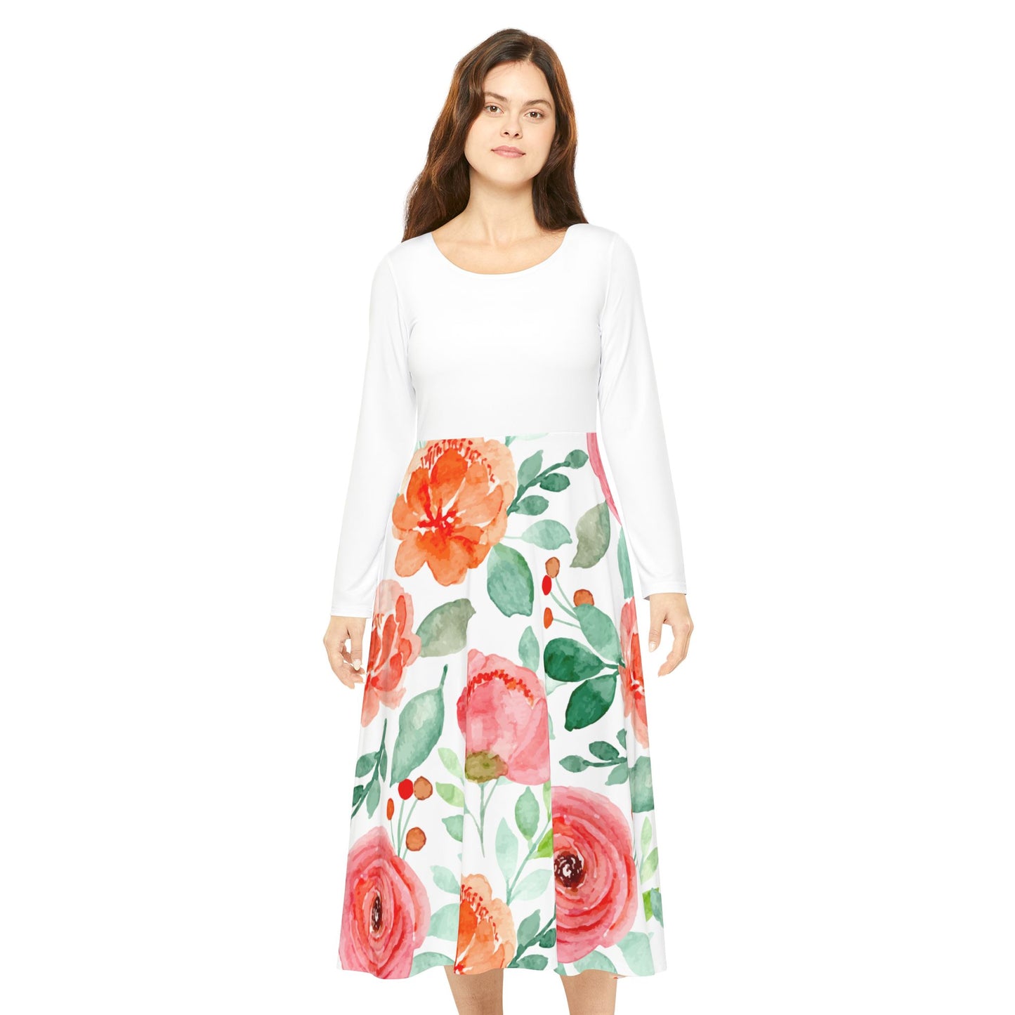 Floral Long Sleeve Dance Dress - Perfect for Spring Events