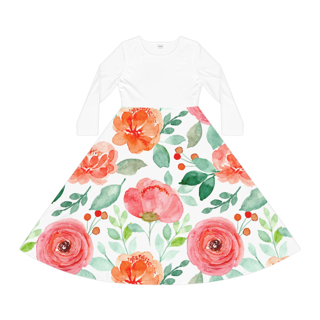 Floral Long Sleeve Dance Dress