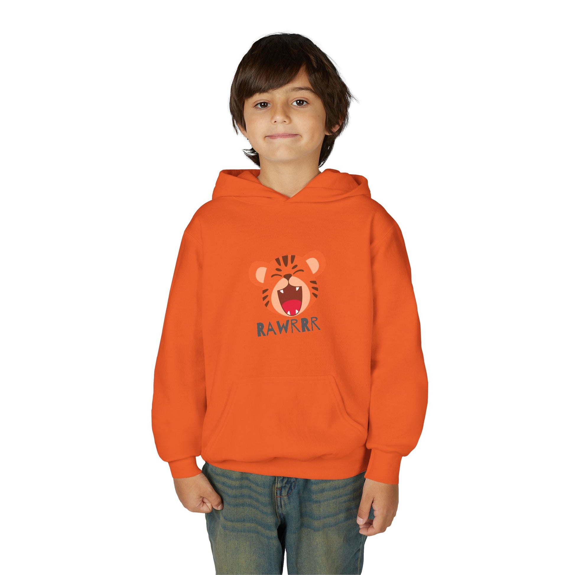 Youth Tiger Print Hoodie – Comfortable & Stylish Sweatshirt for Kids