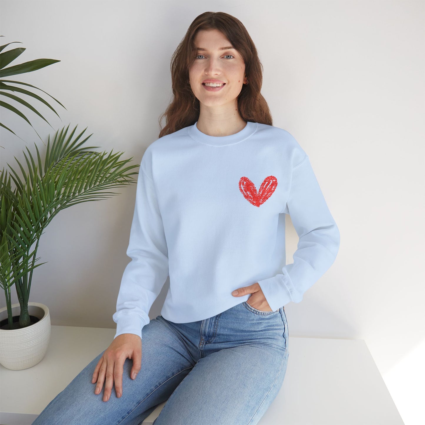 Cozy Heart Crewneck Sweatshirt - Perfect for Valentine's Day and Everyday Comfort