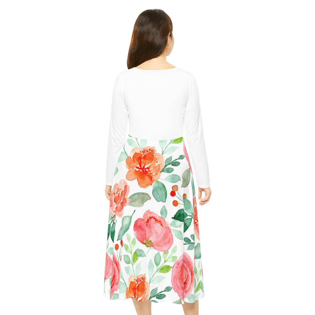 Floral Long Sleeve Dance Dress