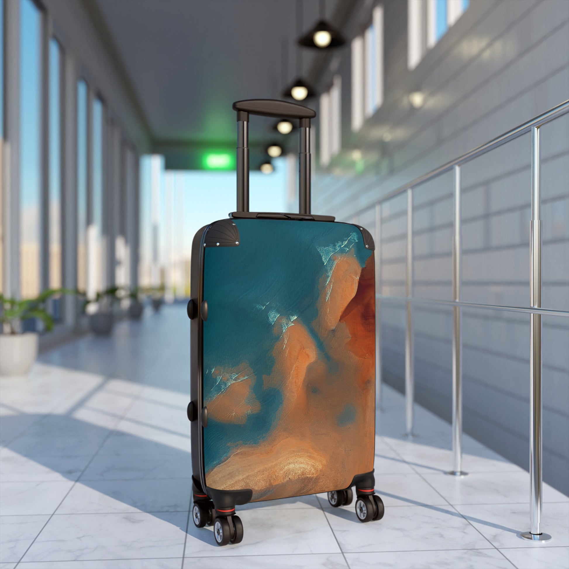 Stylish Travel Suitcase with Oceanic Design