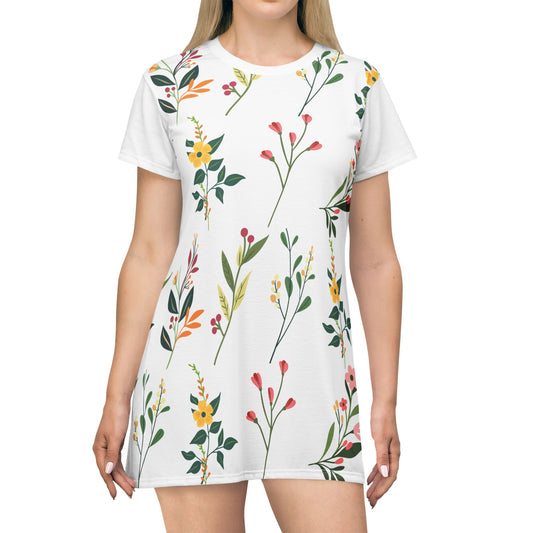 Floral T-Shirt Dress - Perfect for Spring and Summer Outings