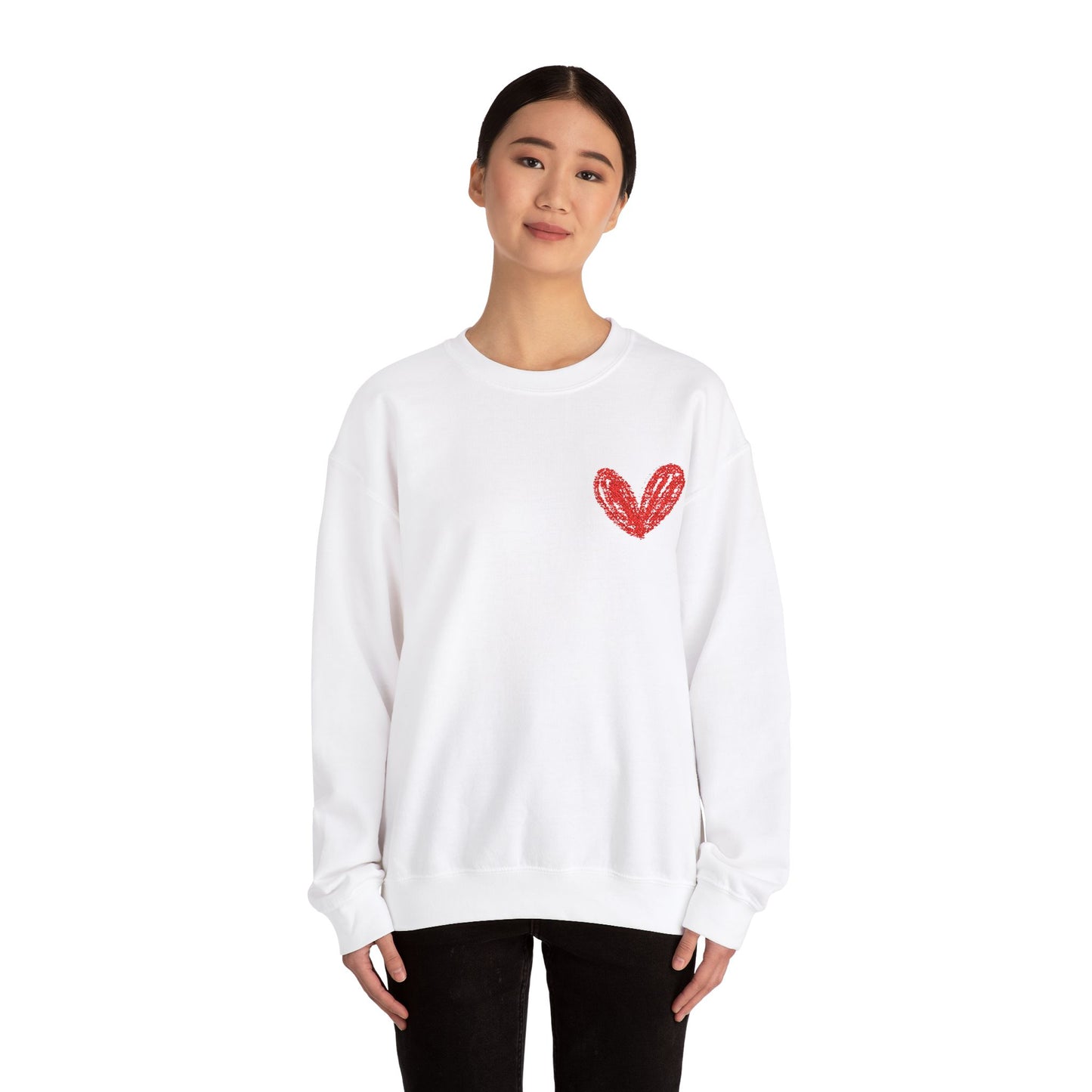 Cozy Heart Crewneck Sweatshirt - Perfect for Valentine's Day and Everyday Comfort