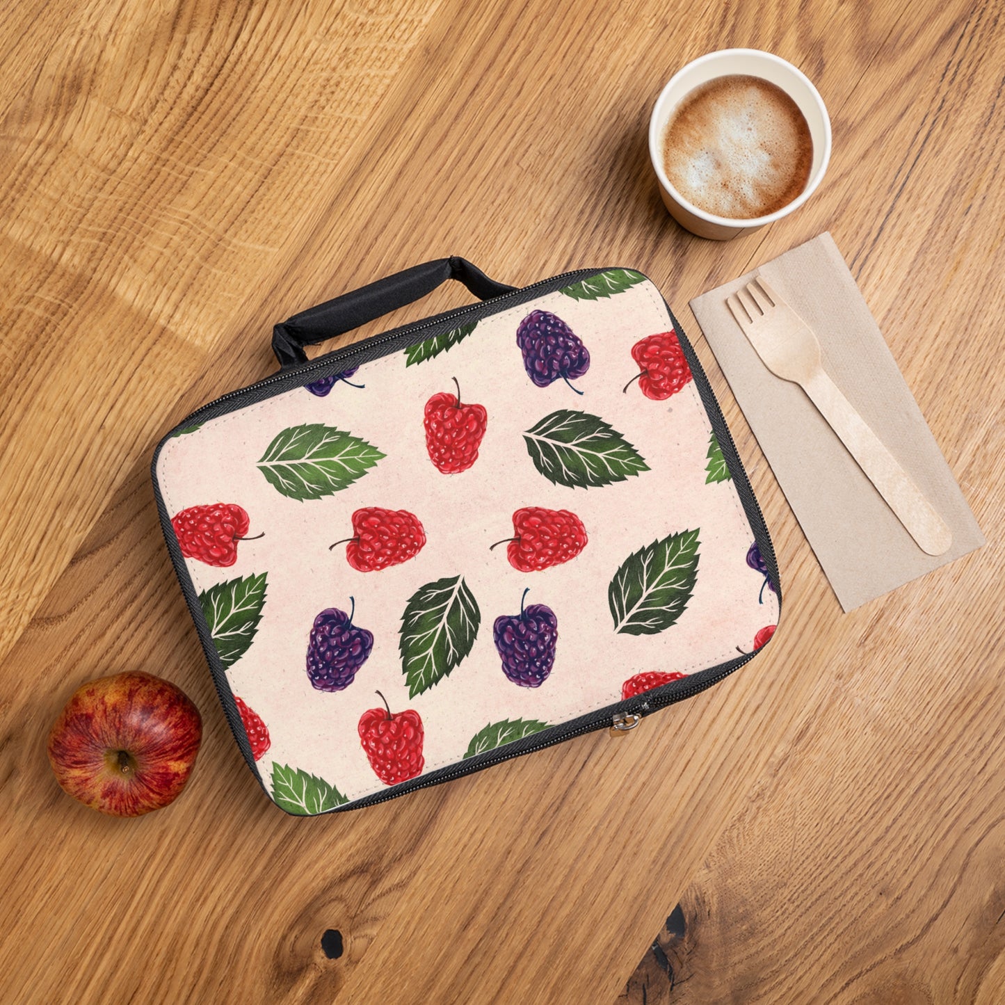 Fruit Floral Insulated Lunch Bag - Vibrant Design for School or Work