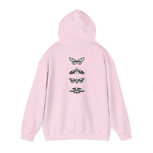 Butterfly Design Unisex Heavy Blend Hoodie – Cozy and Stylish for Nature Lovers