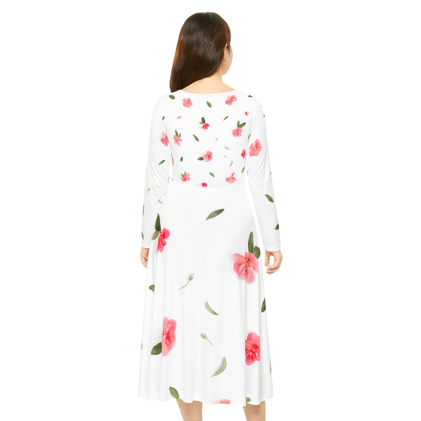 Floral Women&#039;s Long Sleeve Dance Dress - Elegant Spring Style for Special Occasions