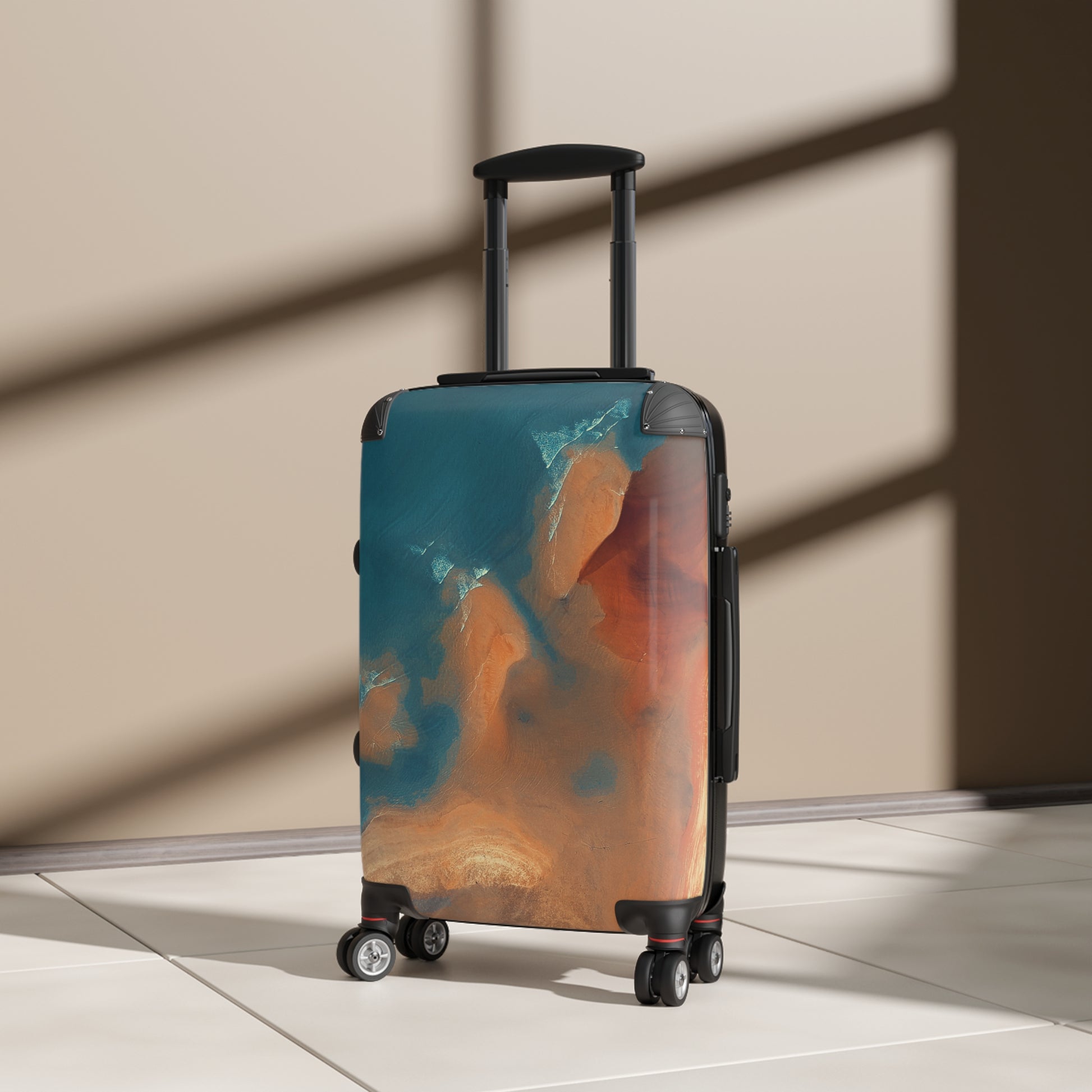 Stylish Travel Suitcase with Oceanic Design