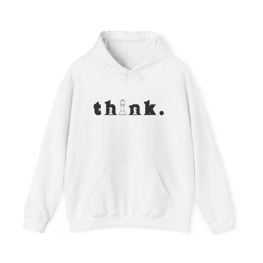 Think. Unisex Heavy Blend™ Hoodie - Inspirational Chess Design