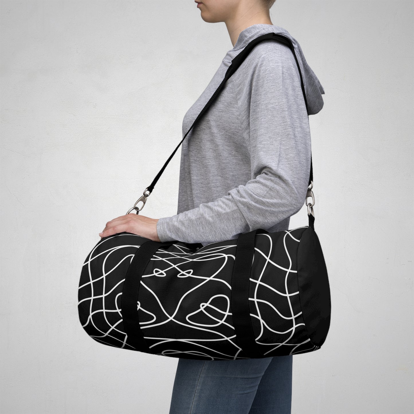 Modern Monochrome Duffel Bag | Stylish Travel Companion