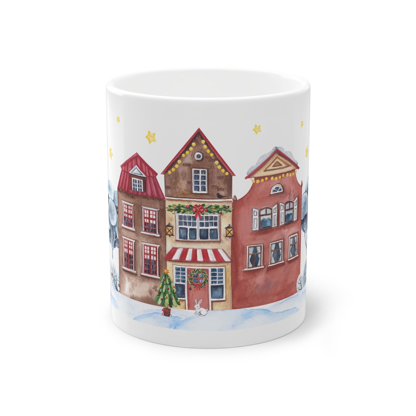 Whimsical Winter Village Mug - 11oz Holiday Coffee Cup